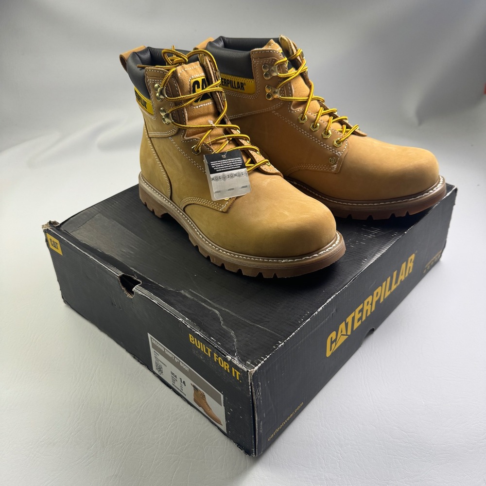 Caterpillar Second Shift 6 Mens Work Boots Honey Leather P70042 Size 14 NEW